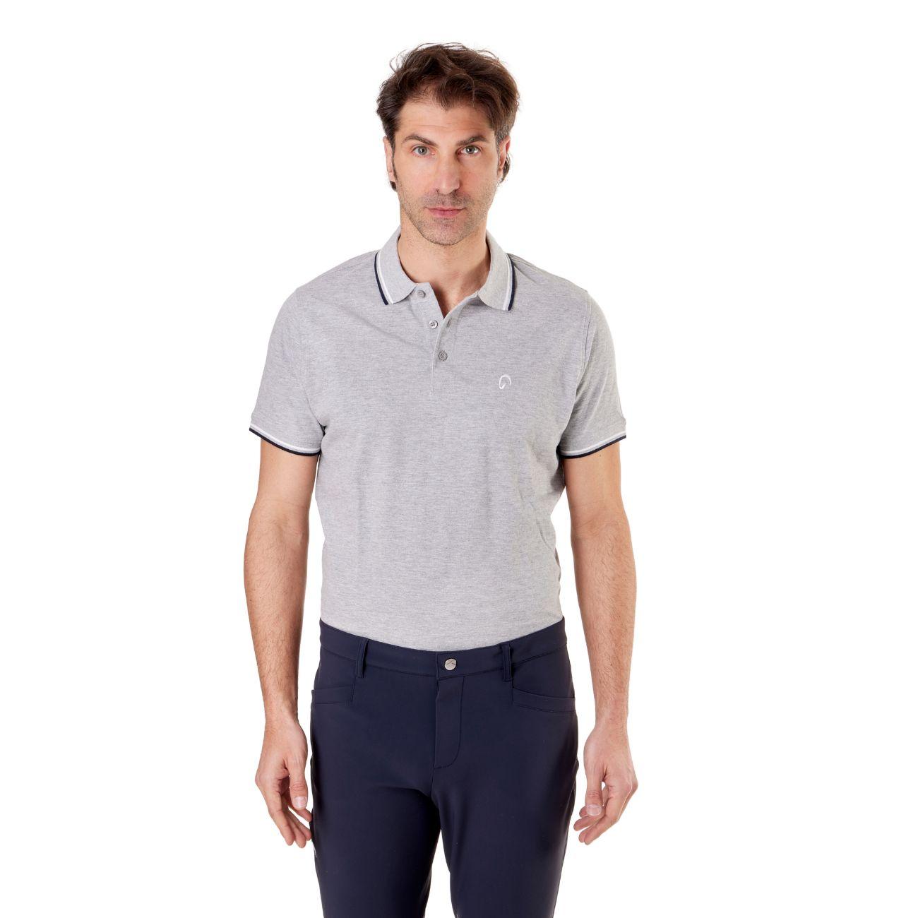 Polo Da Uomo A Manica Corta Con Profili Mascheroni MASCHERONI/HS250K GREY MASCHERONI SELLERIA 