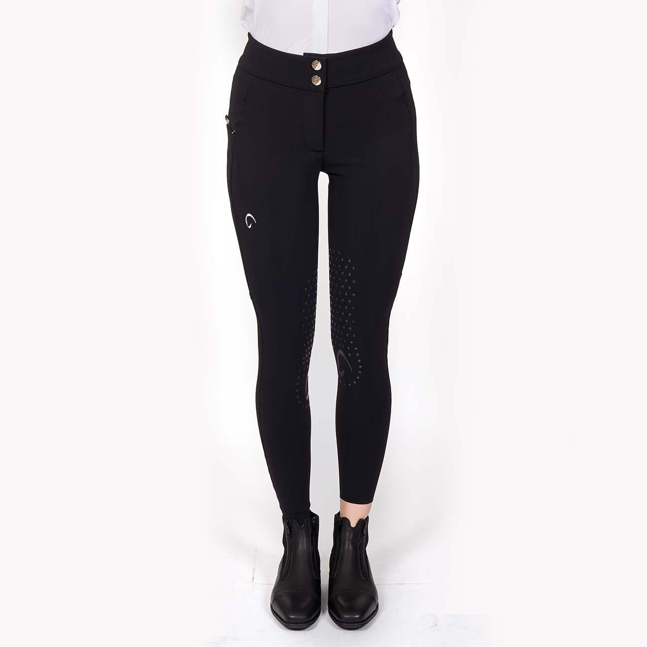 PANTALONE DA EQUITAZIONE DONNA VITA ALTA CON GRIP 09MA-02VENEZIA 036NERO MASCHERONI SELLERIA 