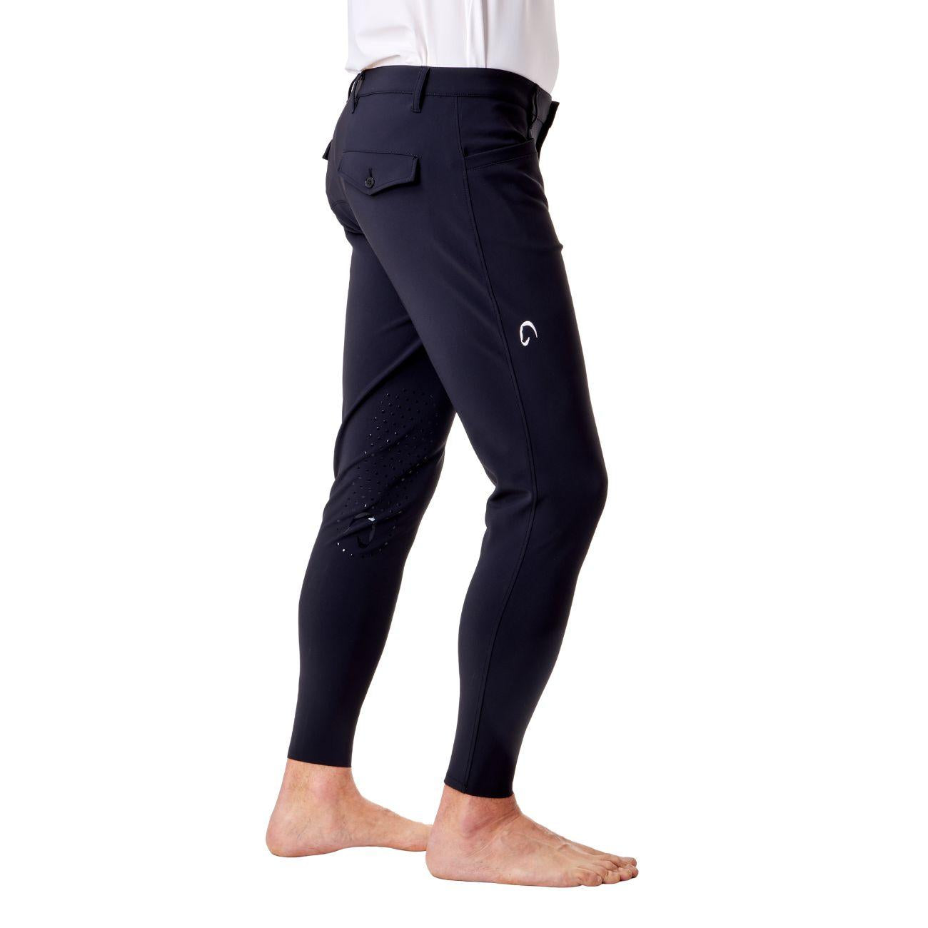 Pantalone Da Equitazione Da Uomo Half Grip Roma Mascheroni Nero 09MA-04ROMA 036NERO MASCHERONI SELLERIA 