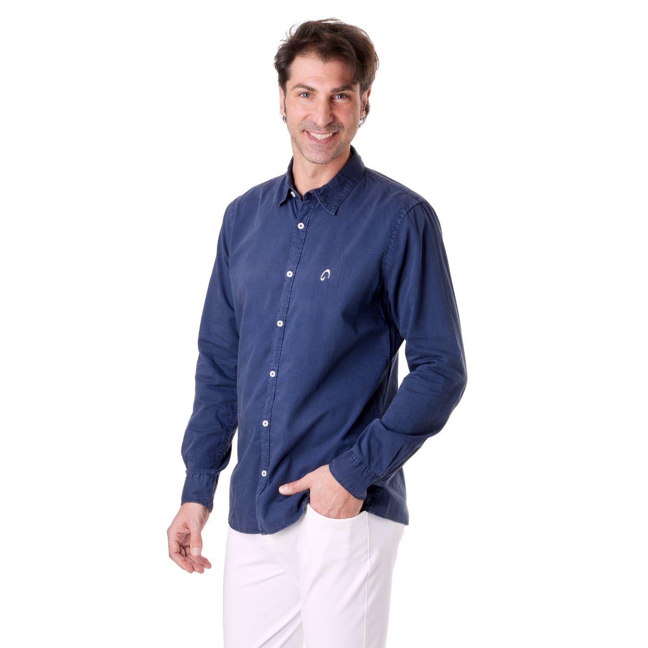 Camicia Di Cotone Da Uomo Mascheroni Blu MASCHERONI-NS502 NAVYBLUE MASCHERONI SELLERIA 
