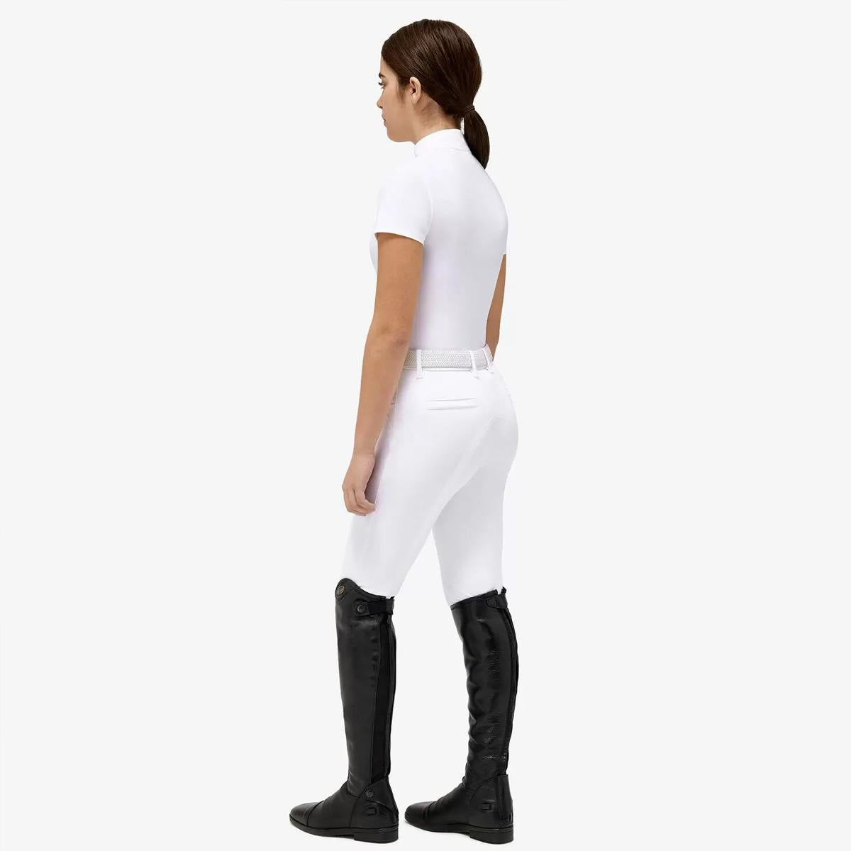 POLO BAMBINA IN JERSEY CON ZIP CAVALLERIA TOSCANA 30CT-POA090JE152 0001 WHITE CAVALLERIA TOSCANA 