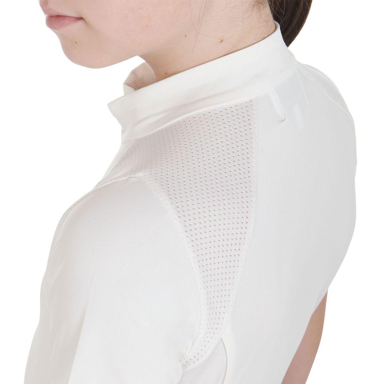 EQUESTRO Polo Junior Technical Training SS Zip ETKU00036 WHITE EQUESTRO 