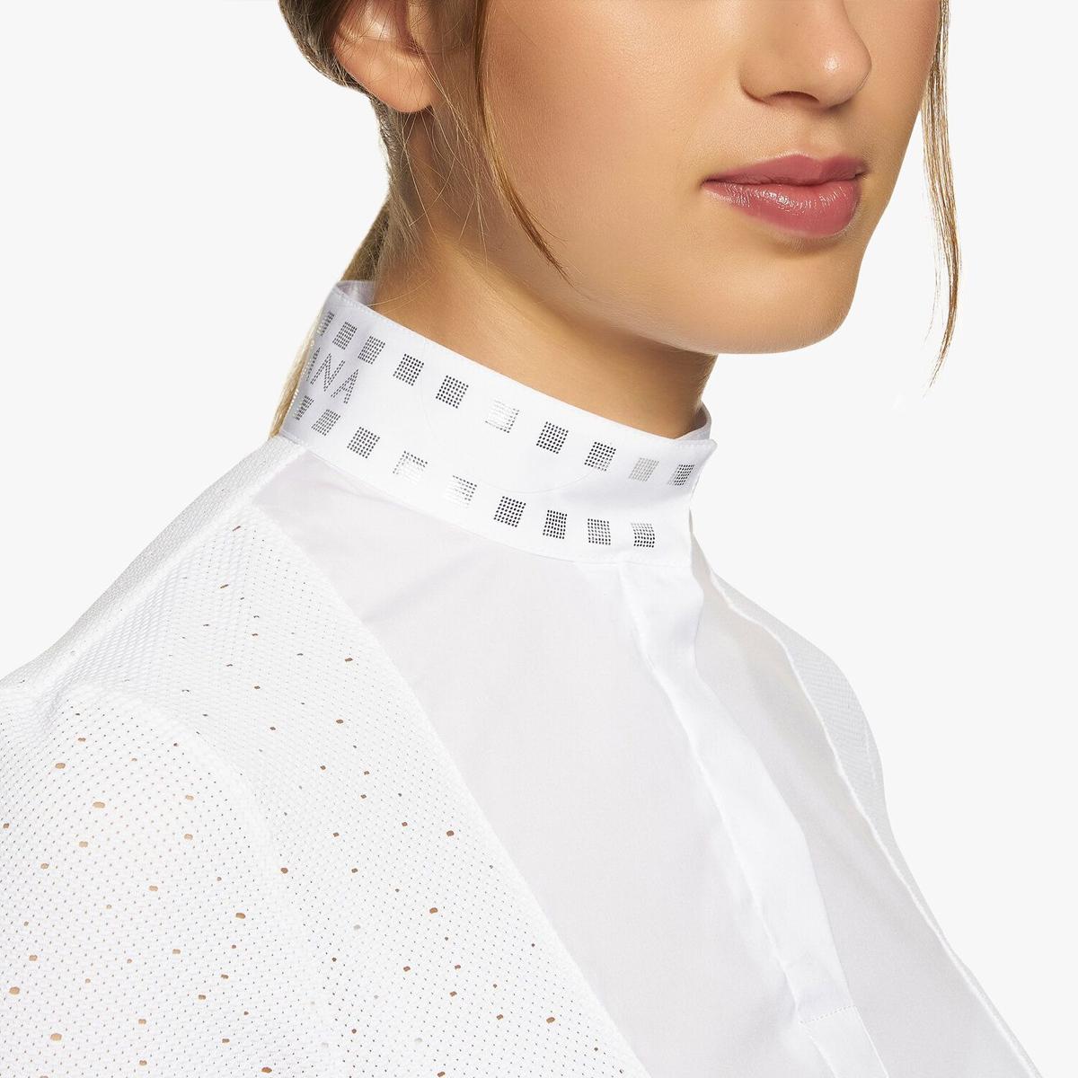 POLO DA EQUITAZIONE DONNA CON CHIUSURA ZIP 09CT-POD282JE145 0001WHITE CAVALLERIA TOSCANA 