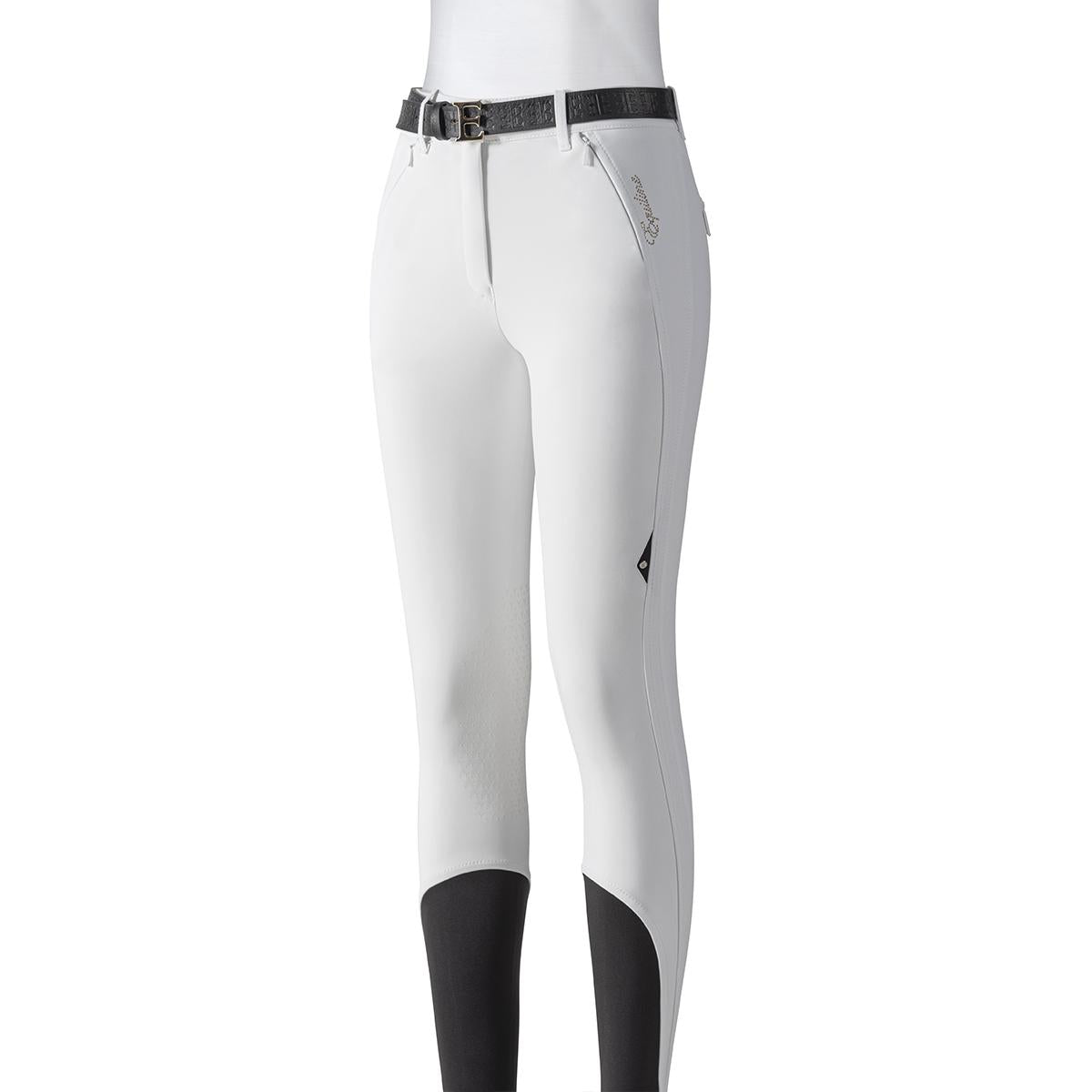 PANTALONE DONNA GRIP AL GINOCCHIO A VITA ALTA ETTIEKH 31EQ-EW023PN09057 001BIANCO EQUILINE