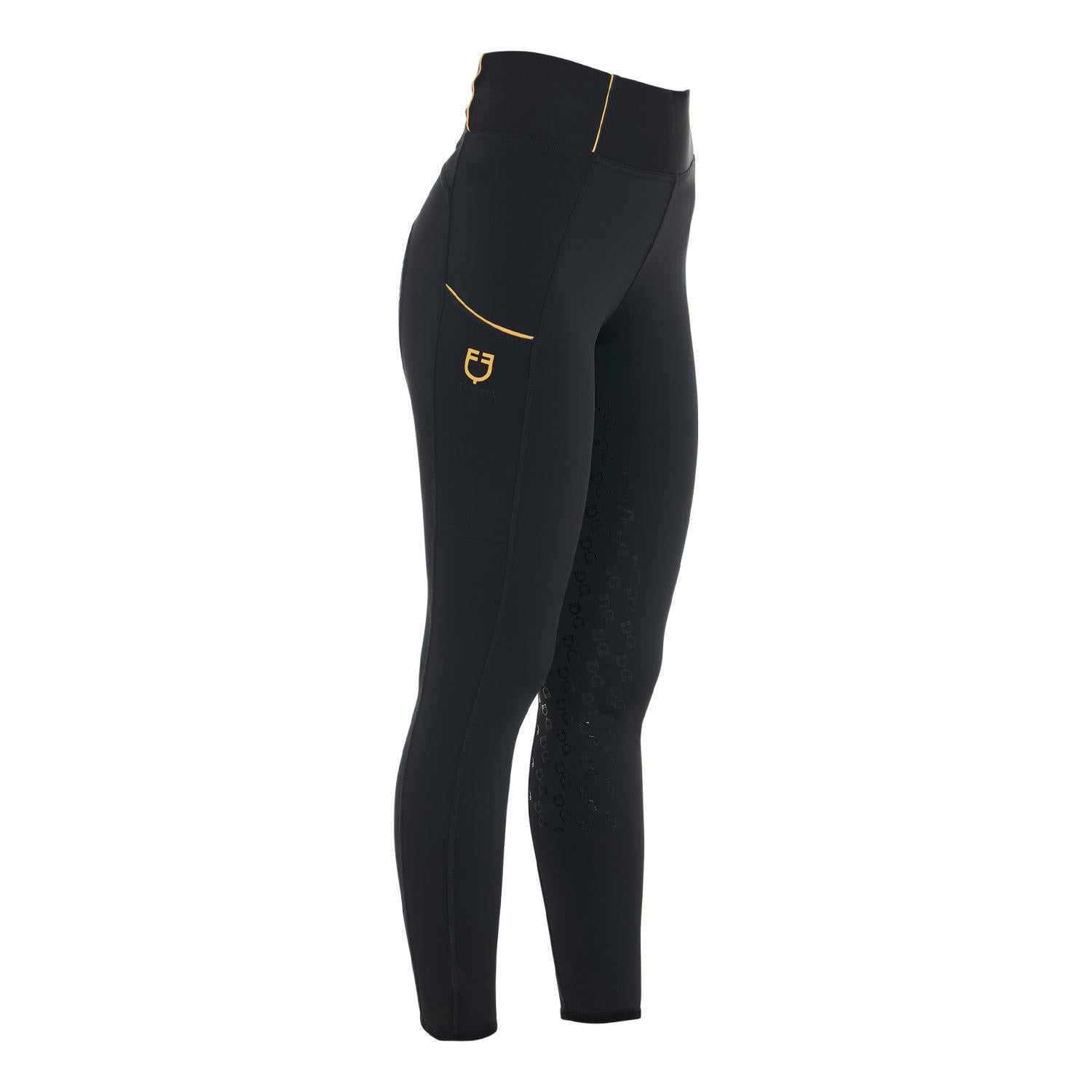 EQUESTRO Leggins Da Equitazione Donna Full Grip ETW00047 BLACK EQUESTRO 