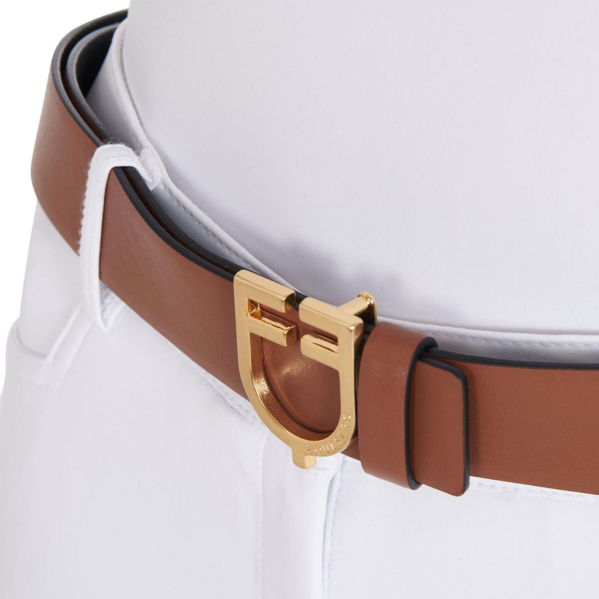 CINTURA in CUOIO LISCIO DOUBLE FACE 09AMA-ETU03012 GOLD BLACK BROWN EQUESTRO