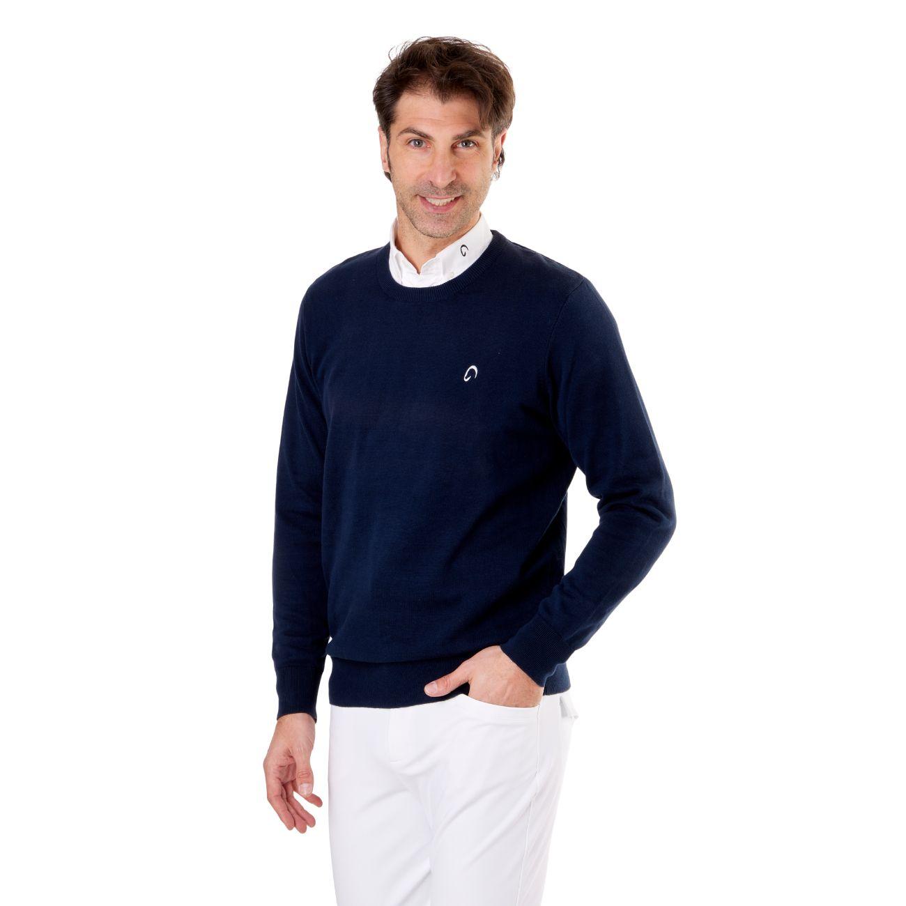 Pullover Girocollo Da Uomo Casual Mascheroni Blu MASCHERONI-NS901 NAVYBLUE MASCHERONI SELLERIA 