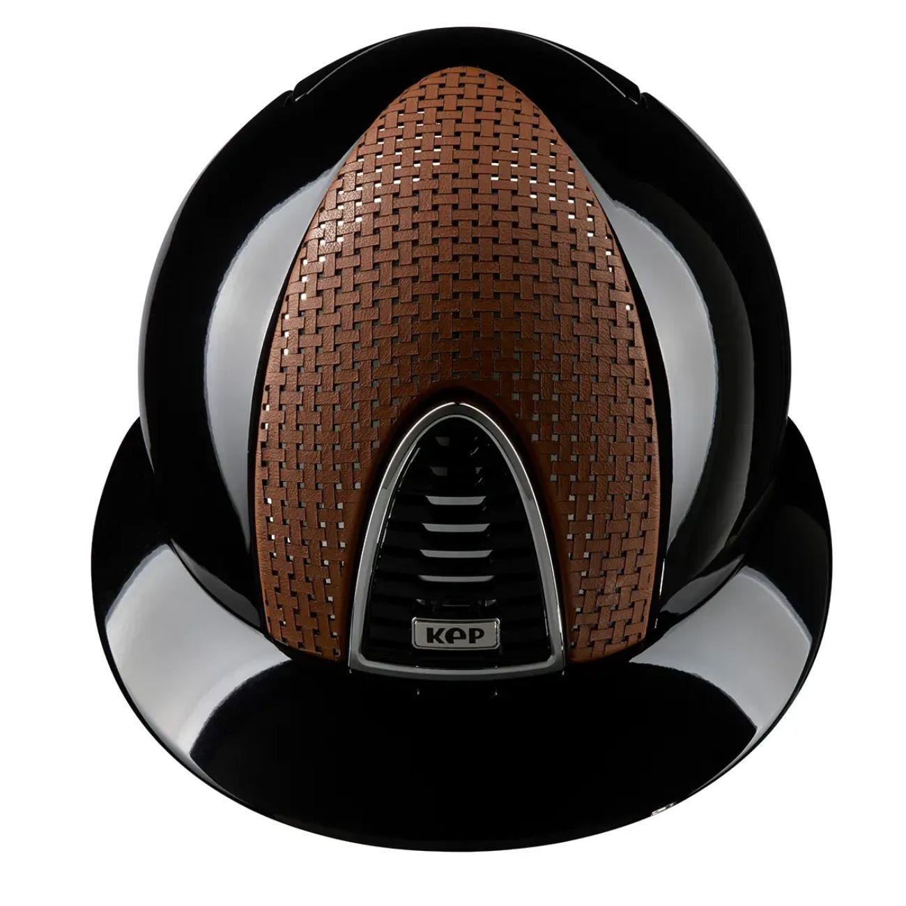 Cap Kep Italia Cromo 2.0 Polish Nero Con Inserto A Specchio Con Tessuto Incrociato Beige Visiera Polo E Cinturino Beige CRPL2.0659 NERO KEP ITALIA 