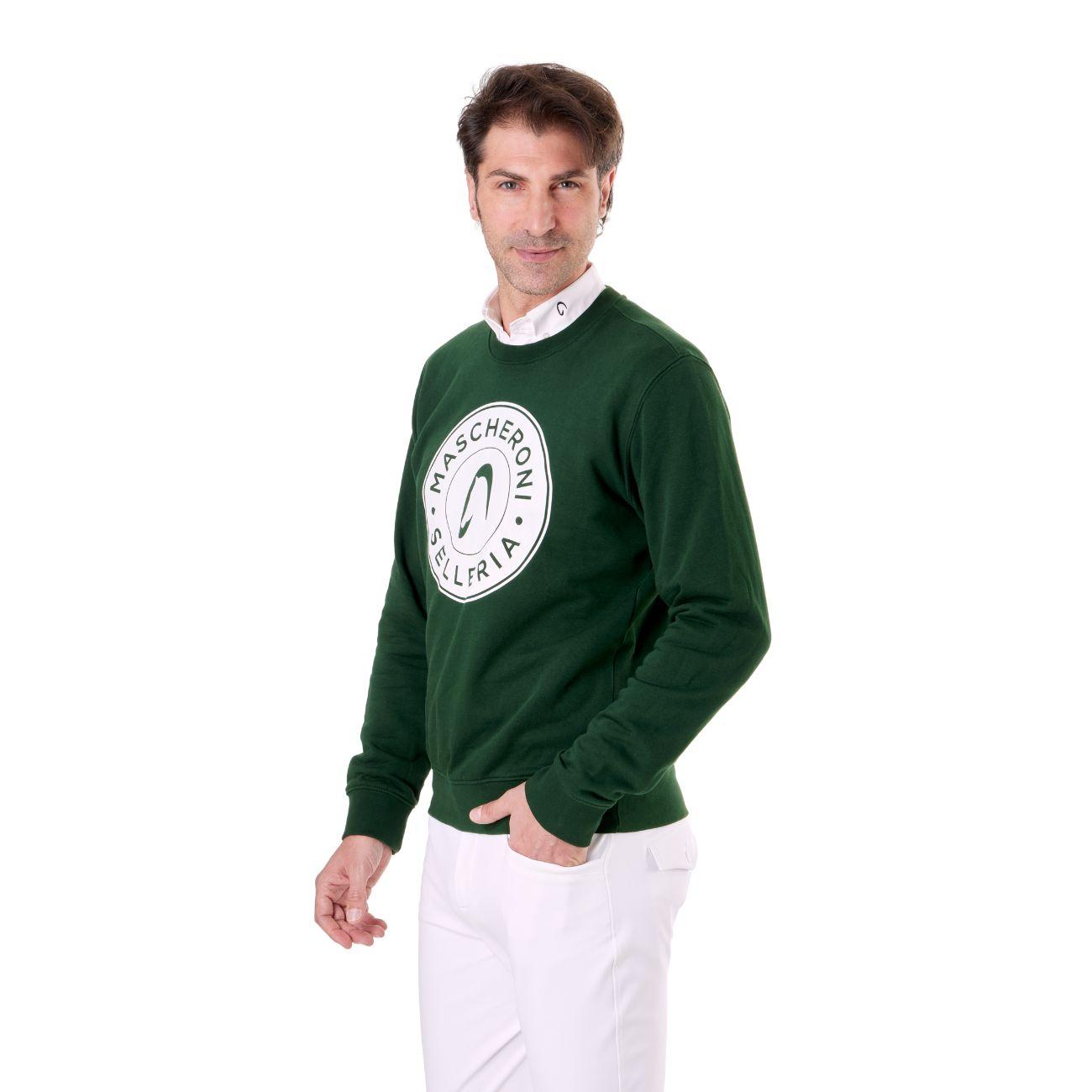 Felpa Girocollo Unisex Mascheroni Selleria 09MA-K4025 VERDE MASCHERONI SELLERIA 