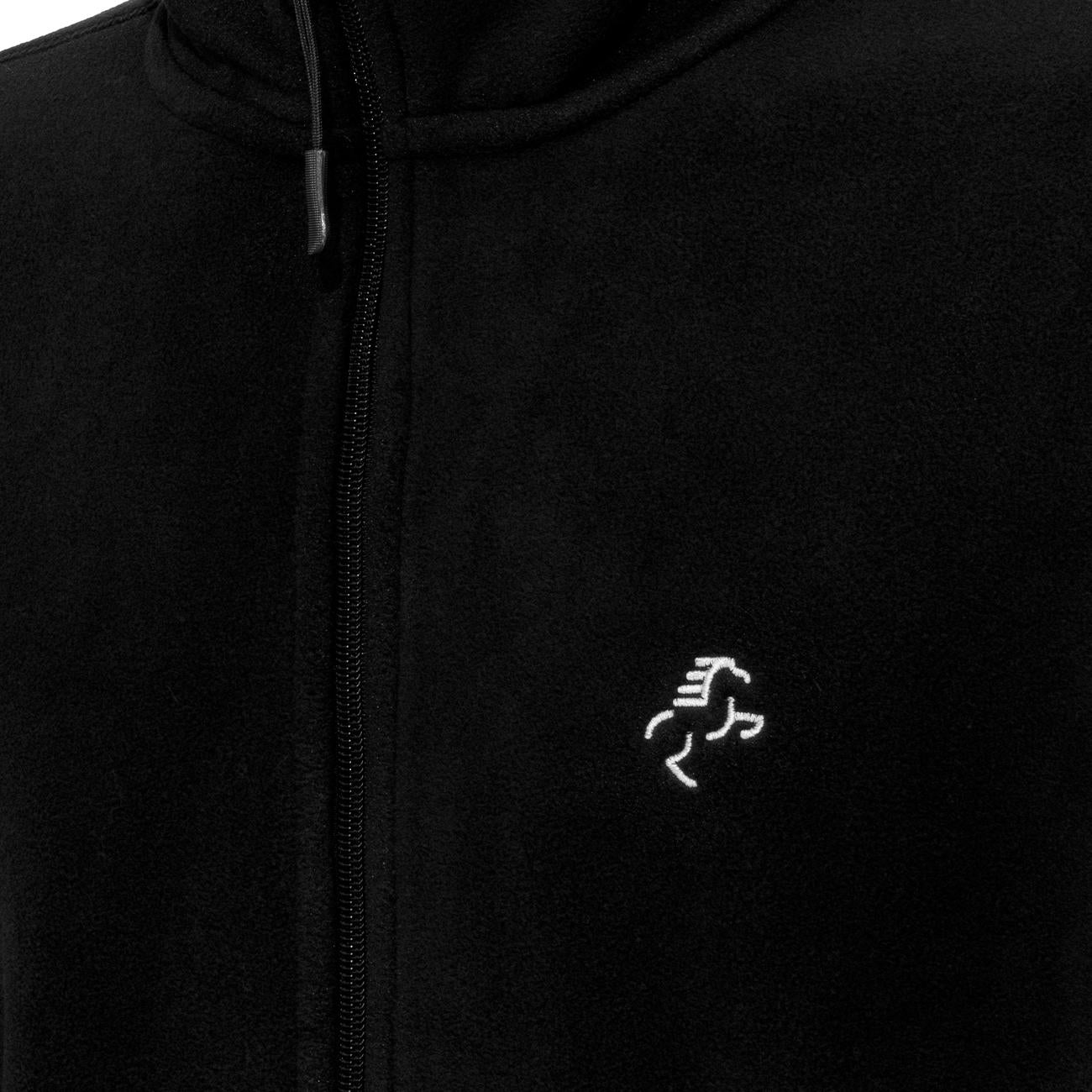MICROPILE UOMO FULL ZIP 09EH-K911 BLACK EQUINE HORSE 