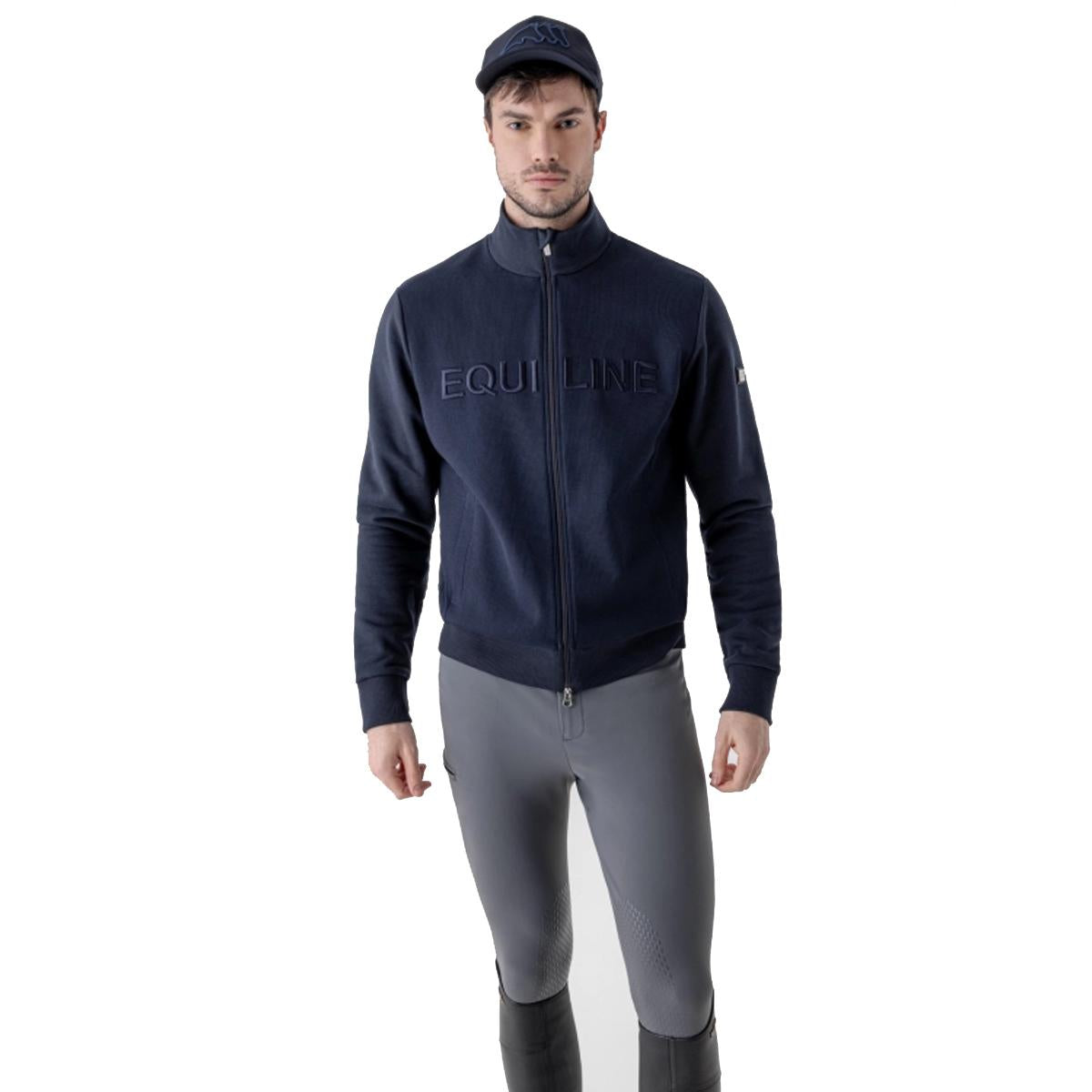 FELPA UOMO FULL ZIP EGAR 32EQ-ES024PR09517 002BLU EQUILINE