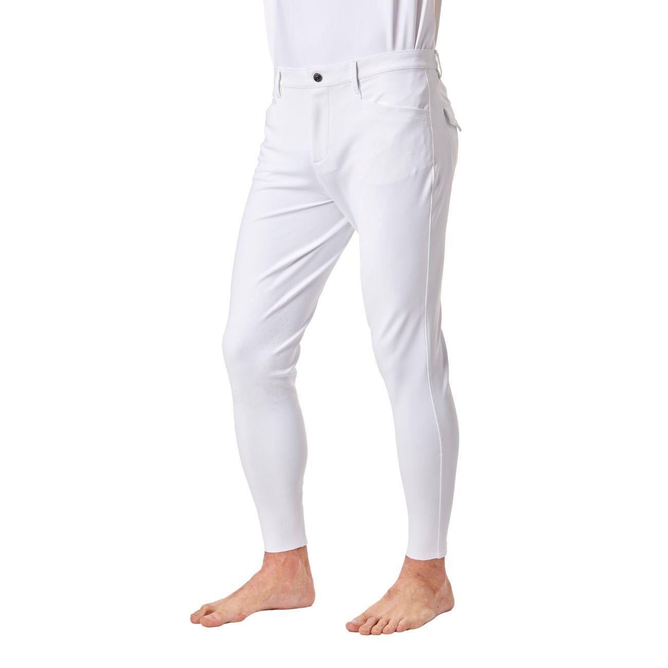 Pantalone Da Equitazione Da Uomo Half Grip Roma Mascheroni Bianco 09MA-04ROMA 001BIANCO MASCHERONI SELLERIA 