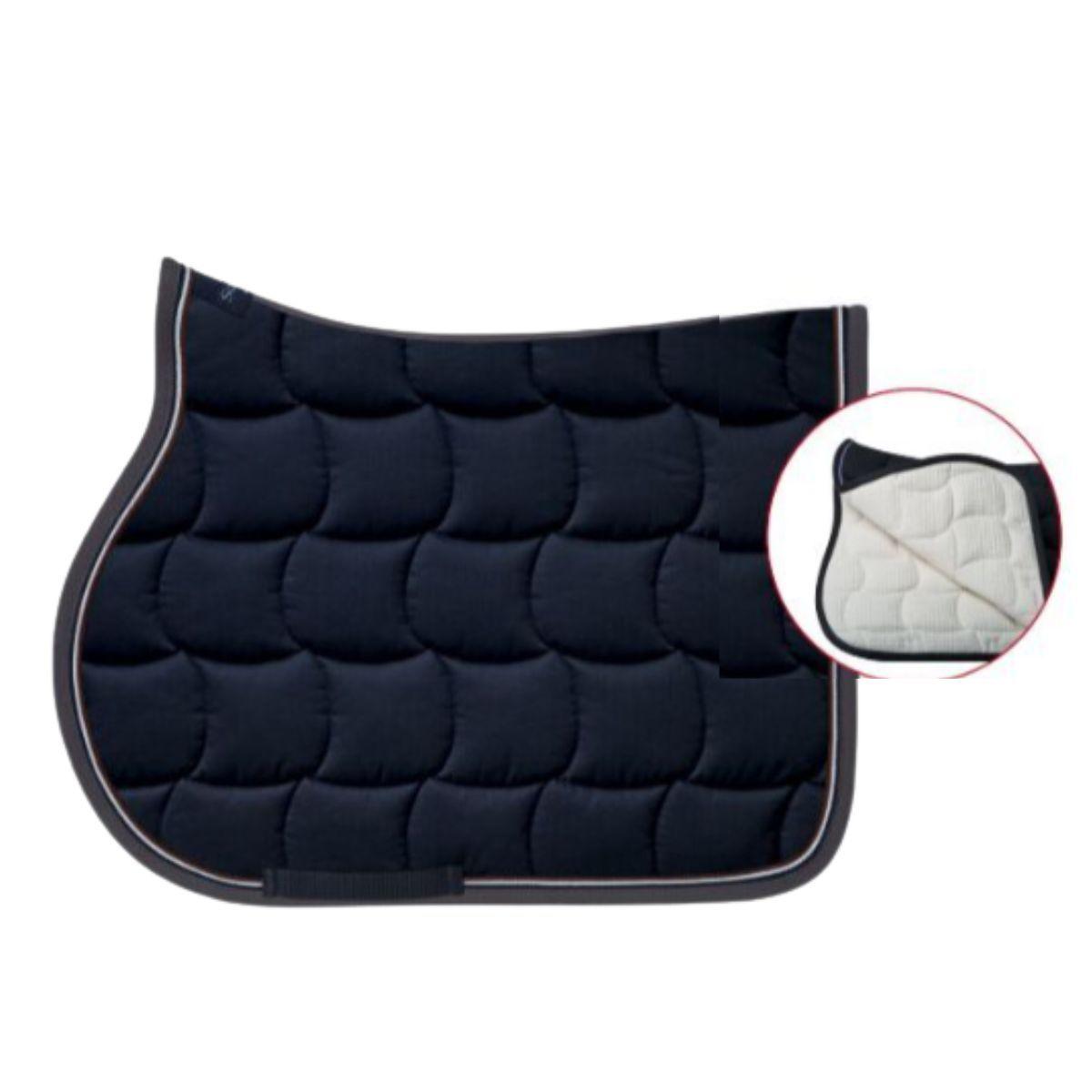 Saddle pad SALTO style JUMP 24AS-QUADRO BLU 1CORDINO white ANNA SCARPATI