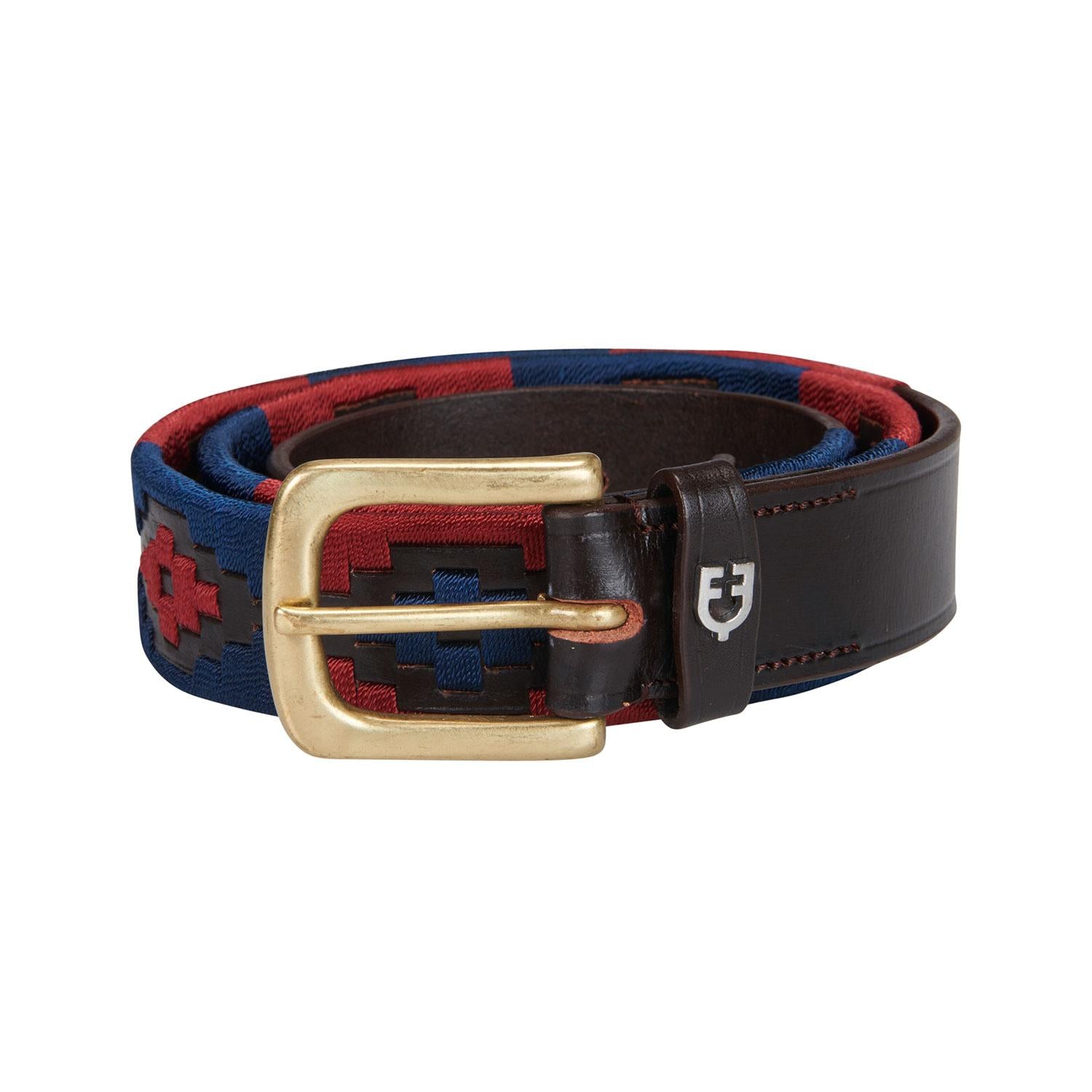 Cintura Polo S Equestro Marrone/Blu/Burgundy 09AMA-AB00625 BROWN BLUE BURGUNDY EQUESTRO 