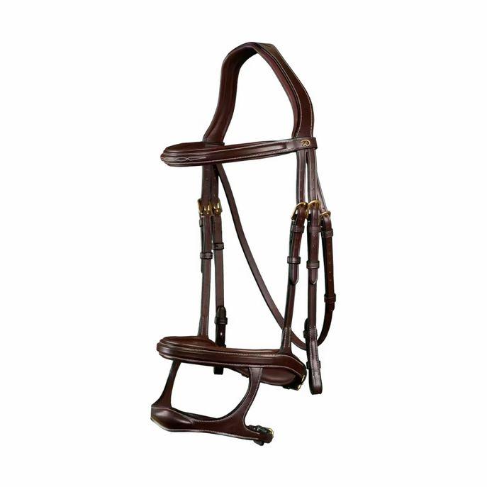 DY'ON DOUBLE NOSEBAND BRIDLE D COLLECTION Marrone TESTIERE DYAAAH BROWN DY'ON 