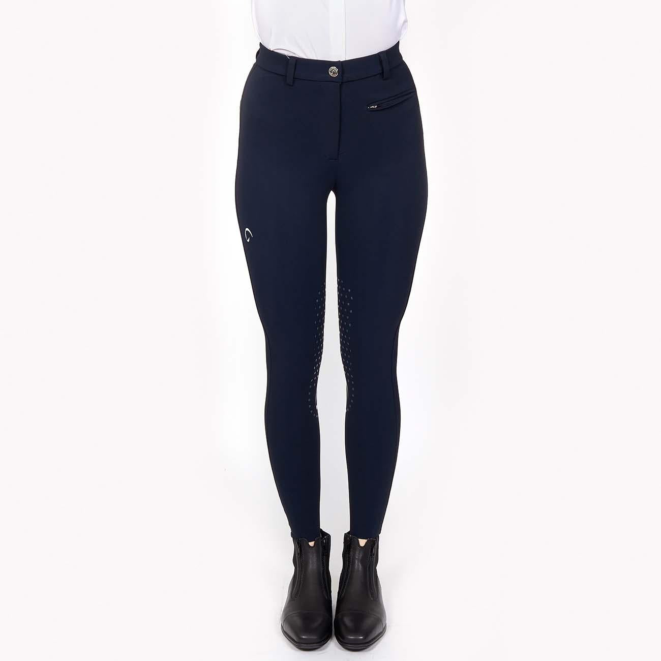 PANTALONE DA EQUITAZIONE DONNA CON GRIP E TASCHE ANTERIORI 09MA-05PARIGI 342BLU MASCHERONI SELLERIA 