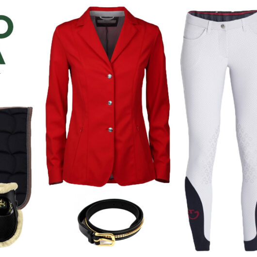 outfit-estate-trend-gara-giacca-rossa-sottosella-paratendini-paranocche-cintura-cavezza-clincher-mascheroni-selleria